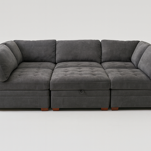 Tisdale 6-Piece Fabric Sectional - Gray