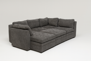 Tisdale 6-Piece Gray Fabric Sectional