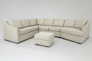 Sofa Mart Taupe U-Shaped Sectional w/Ottoman