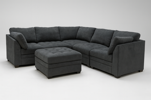 Tisdale 6-Piece Gray Fabric Sectional