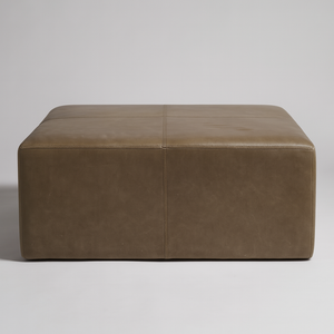 Interior Define Conor Leather Square Coffee Table Ottoman