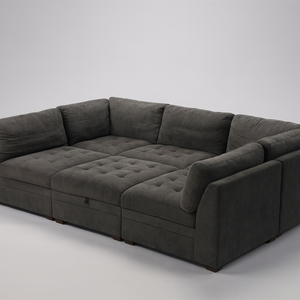 Tisdale 6-Piece Fabric Sectional - Gray