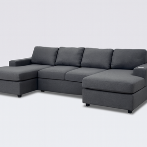 Dark Gray Dual Chaise Sectional w/Cupholders