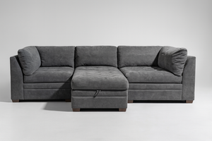 Tisdale 6-Piece Fabric Sectional – Gray