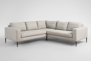 Modern Grey Sectional with Metal Legs