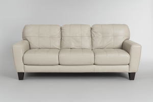 Cream Faux Leather Sofa