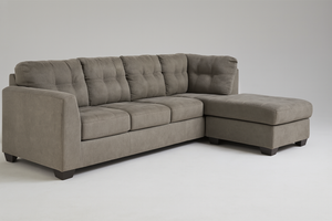 Gray ASHLEY Chaise Sectional w/ Stitching