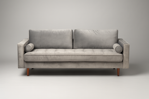 MCM Tufted Velvet Sofa - Gray