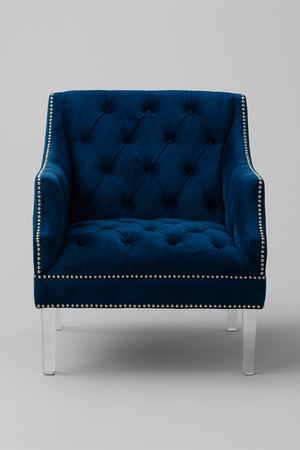 Set of 3 Royal Blue Accent Chairs
