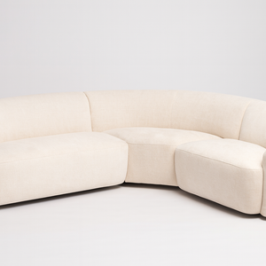 Beige 3-Piece Curved Sectional