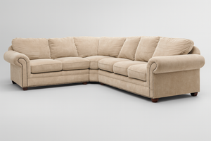 Beige Studded Sectional