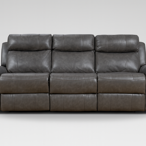 Grey Leather Electric Recliner Sofa