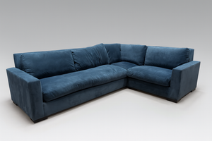 2- Pc Blue Velvet Sectional