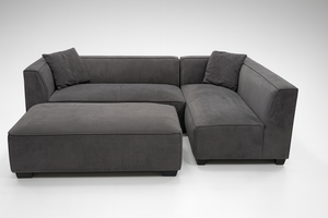 Modern Dark Gray Sectional with Ottoman