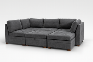 Tisdale 6-Piece Fabric Sectional – Gray