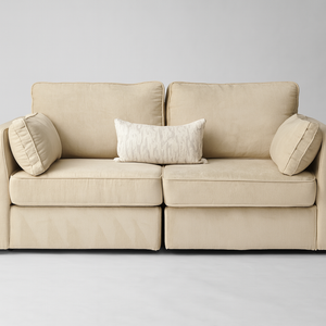 Beige Combed Chenille LoveSac Sofa