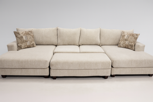 Oversized U-Shaped Sectional with Double Chaise & Matching Ottoman
