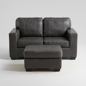 Faux Leather Loveseat with Recliner