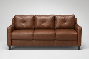 Brown Faux Leather Sofa