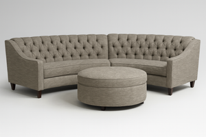 Curved Tufted Sectional w/ Ottoman