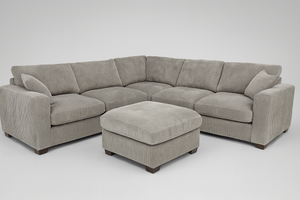Gray Corduroy Sectional