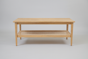 Light Wood Woven Coffee Table