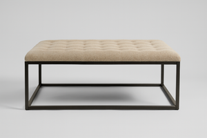 Beige Tufted Ottoman