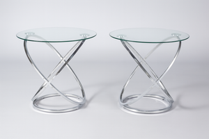 Glass End Table Set