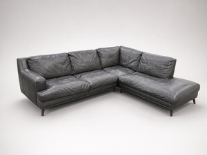 Dark Gray Leather Sectional