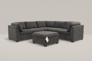 Tisdale 6-Piece Fabric Sectional – Gray