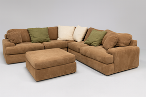 Brown Sectional with Ottoman