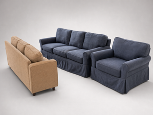 Blue Sofa & Chair Set