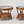 Wicker Wood Coffee Table Set with Glass Top