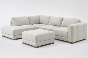 Gray Sectional w/ Ottoman