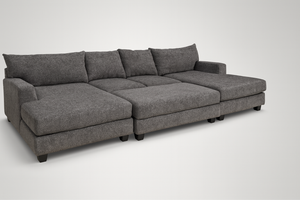 Grey Oversized Sectional with Ottoman