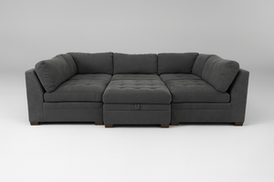 Tisdale 6-Piece Gray Fabric Sectional