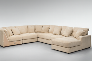 Corduroy White Sectional