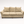 Beige Microfiber 3-Seat Sofa with Flared Arms