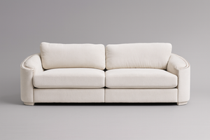 Contemporary Studded Beige Sofa