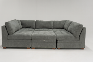 Tisdale 6-Piece Fabric Sectional - Gray
