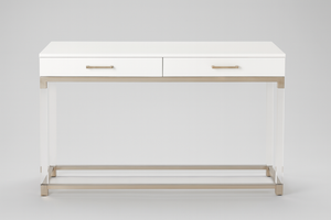 Glossy White 2-Drawer Console Table