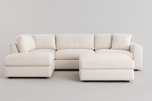 Andee Deep Fabric Sectional w/ Ottoman