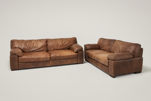 90" Leather Sofa Set