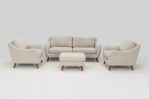 MCM Sofa, Loveseat and Chair Set with Ottoman