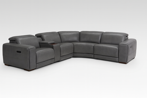 Karson Leather Power CloudZero Reclining Sectional with Power Headrests