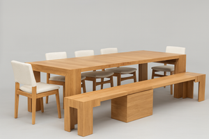 Transformer Table 8-Piece Natural Extension Dining Set