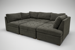 Tisdale 6-Piece Gray Fabric Sectional