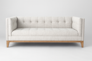 World Market Taupe Tufted Nail Head Myles Sofa