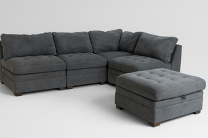 Tisdale 5- Piece Fabric Sectional Gray