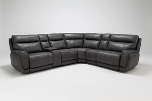 Lauretta Leather Power Sectional